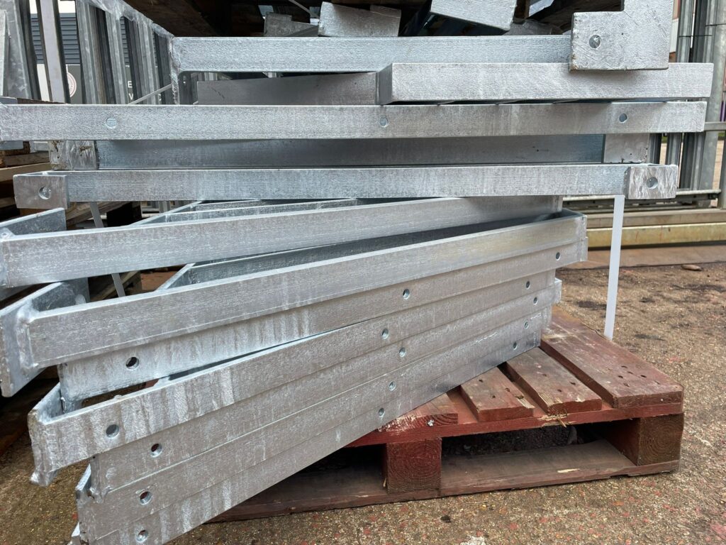 Close-up of galvanized steel’s zinc coating preventing rust